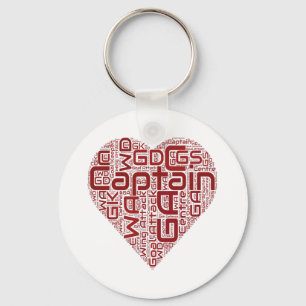 Netball Positions Heart Design Key Ring