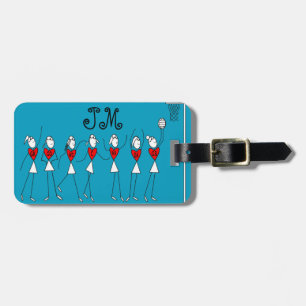 Netball Positions Heart Design Luggage Tag