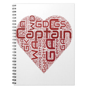 Netball Positions Heart Design Notebook