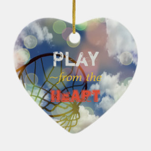 Netball Positions Heart Quote Ceramic Ornament
