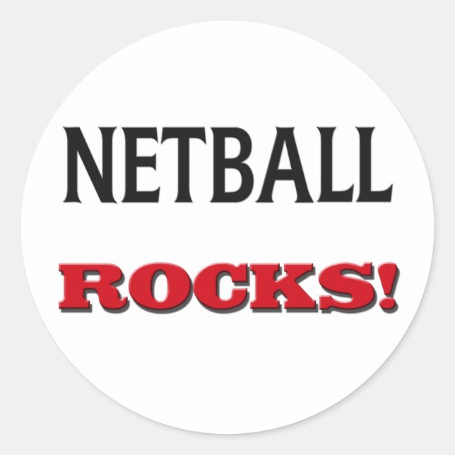 Netball Rocks Classic Round Sticker (Front)