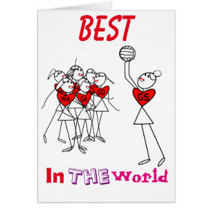 Netball Stick Figures Heart Design