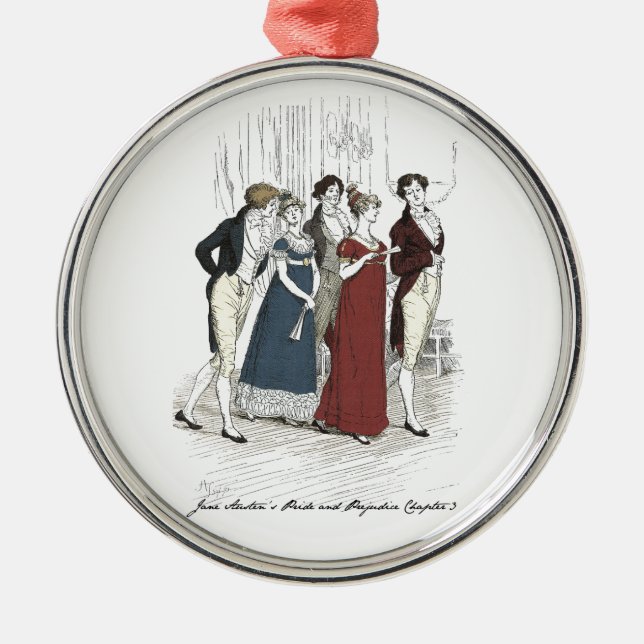 Netherfield Party Arrives  - Pride & Prejudice Metal Tree Decoration (Front)