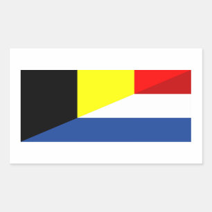 netherland belgium flag half country flag rectangular sticker