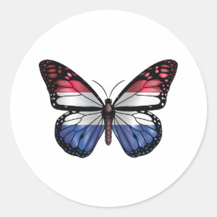 Netherland butterfly monarch flag classic round sticker