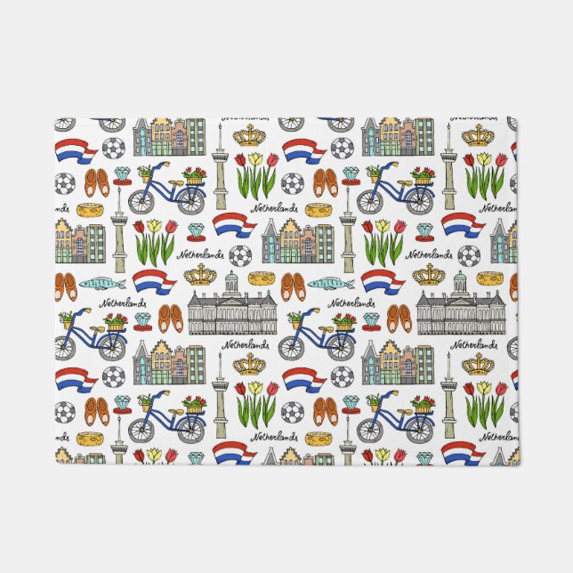 Netherland Doodle Pattern Doormat (Front)