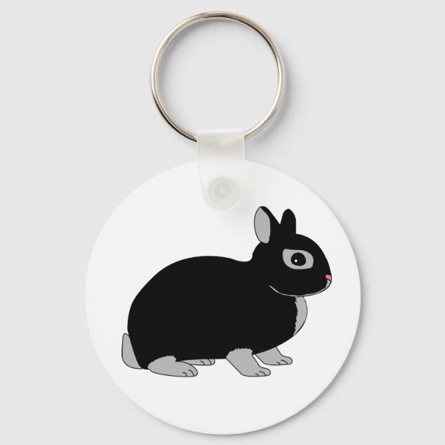 Netherland Dwarf Rabbit Key Ring (Front)