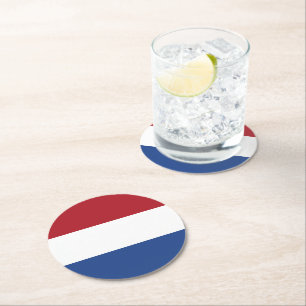 Netherland flag round paper coaster
