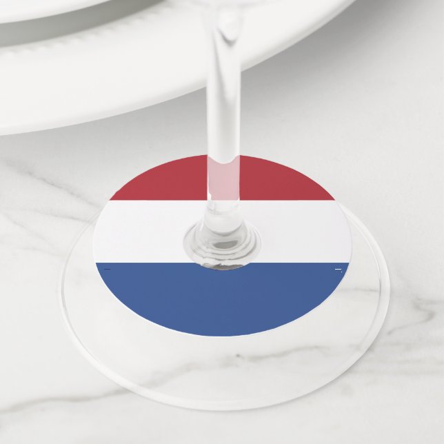Netherland flag wine glass tag (Close Up)