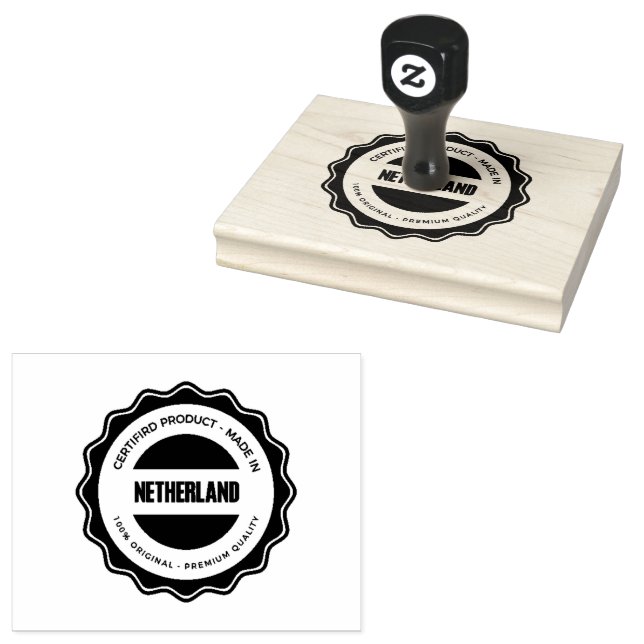 NETHERLAND Printed Text Made In Certified Premium  Rubber Stamp (Stamped)