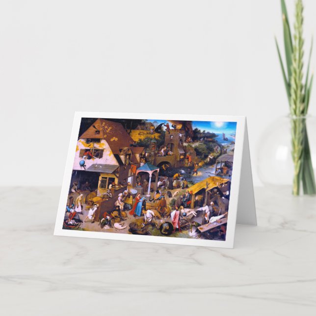 Netherlandish Proverbs, Pieter Bruegel the Elder Card (Front)