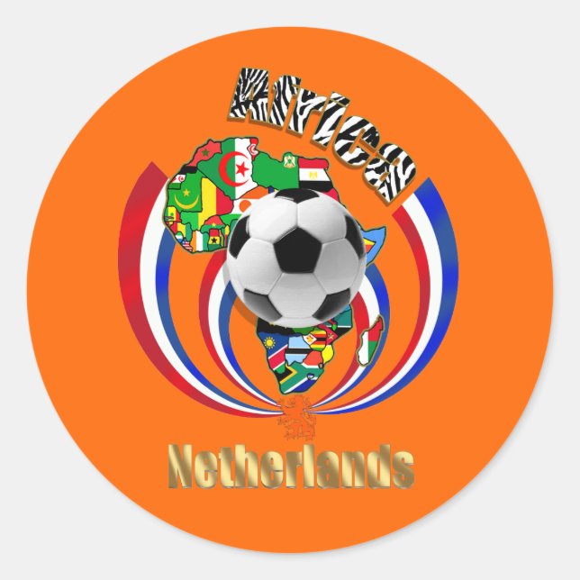 Netherlands Africa Oranje Soccer Ball Gifts Classic Round Sticker (Front)