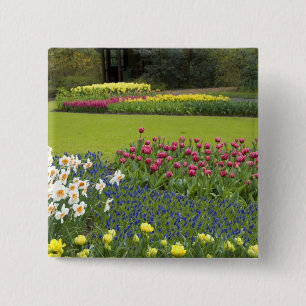 Netherlands aka Holland), Lisse. Keukenhof 5 15 Cm Square Badge