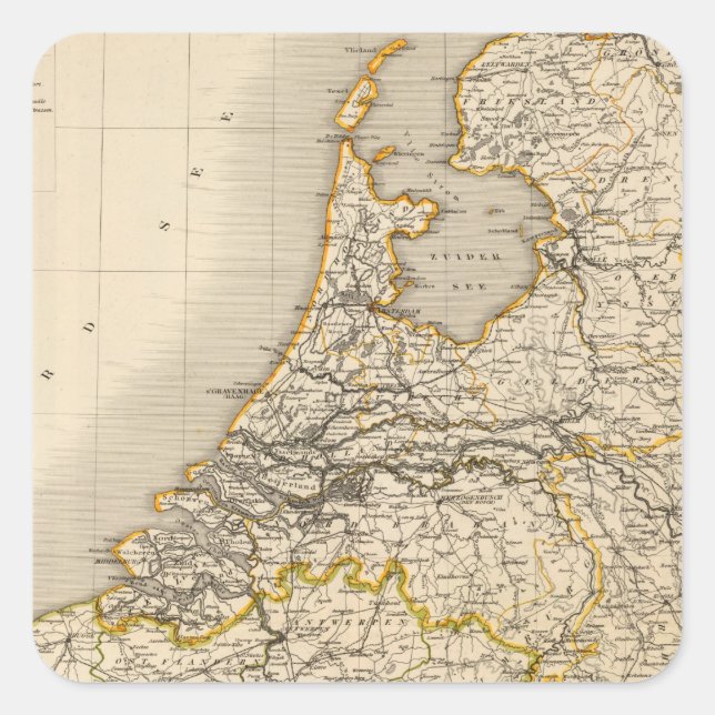 Netherlands and Belgium 2 Square Sticker (Front)