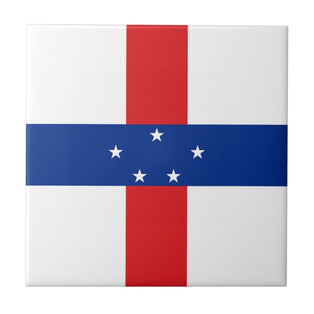 Netherlands Antilles Flag Ceramic Tile (Front)