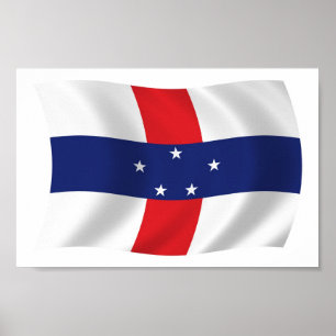Netherlands Antilles Flag Poster Print
