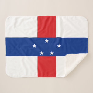 Netherlands Antilles Flag Sherpa Blanket