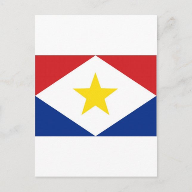 Netherlands Antilles Saba Flag Postcard (Front)