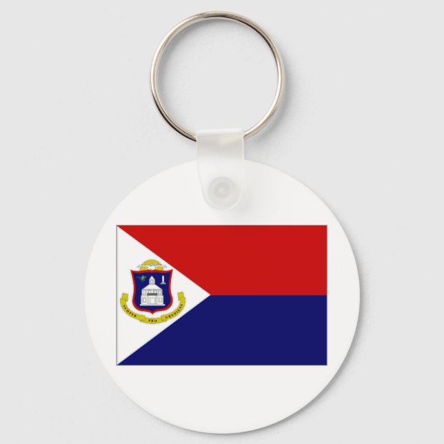 Netherlands Antilles St Maarten Flag Key Ring (Front)