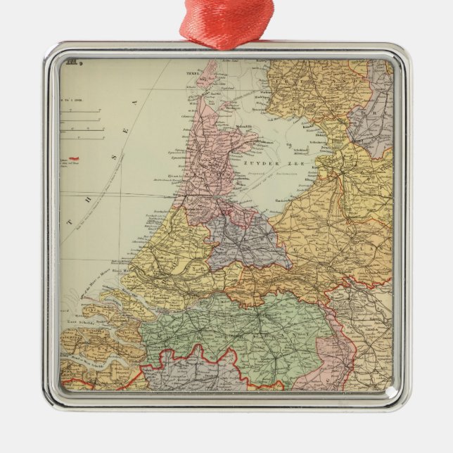 Netherlands, Belgium 2 Metal Tree Decoration (Front)