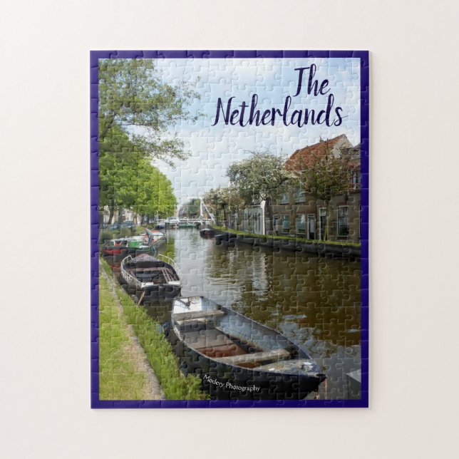 Netherlands Canal & Boats Jigsaw Puzzle (Vertical)