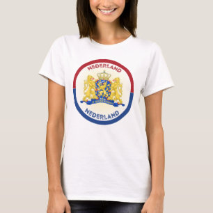 Netherlands Coat of Arms Circle Shape T-Shirt