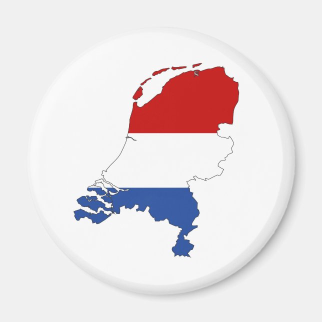 netherlands country flag map shape dutch magnet (Front)