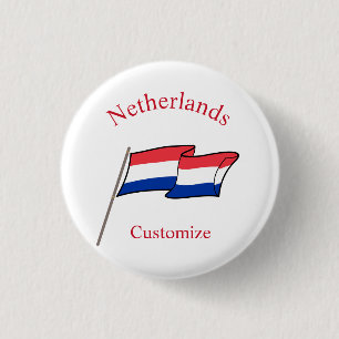 Netherlands Country Flag Thunder_Cove 3 Cm Round Badge