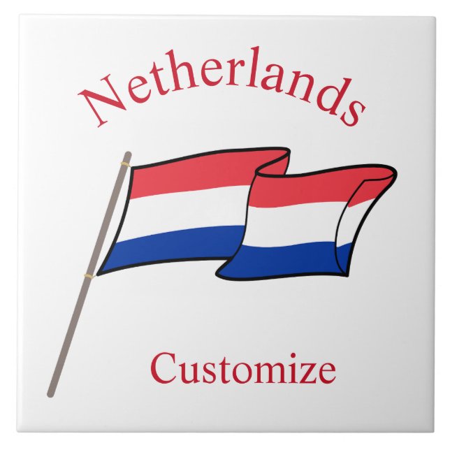 Netherlands Country Flag Thunder_Cove Ceramic Tile (Front)