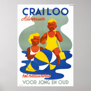 Netherlands Crailoo Vintage Travel Poster Restored