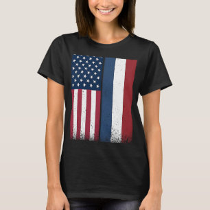 Netherlands Dutch American Flags Proud USA Nether T-Shirt