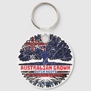 Netherlands Dutch Australian Australia Tree Roots Key Ring