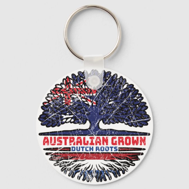 Netherlands Dutch Australian Australia Tree Roots Key Ring (Front)