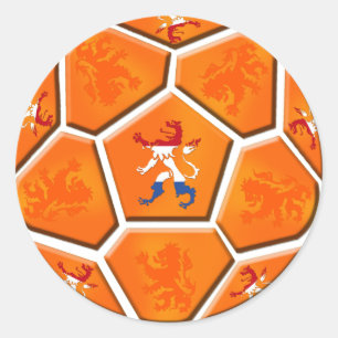 Netherlands Dutch flag Soccer ball gifts Classic Round Sticker