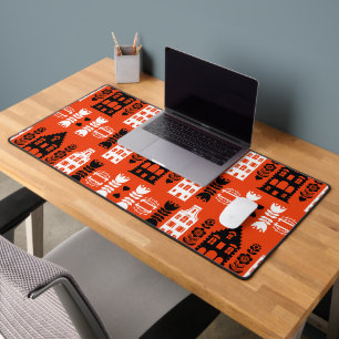 Netherlands Dutch Folk Art Print Desk Mat