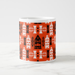 Netherlands Dutch Folk Art Print Large Coffee Mug