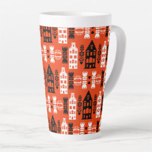 Netherlands Dutch Folk Art Print Latte Mug