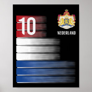 Netherlands Flag 10 Dutch Orange Soccer Men Women  Poster