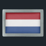 Netherlands Flag Belt Buckle<br><div class="desc">Patriotic flag of Netherlands.</div>