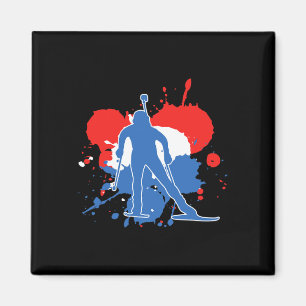 Netherlands Flag Biathlonist - Dutch Biathlon Magnet
