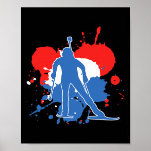 Netherlands Flag Biathlonist - Dutch Biathlon Poster