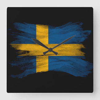 Netherlands flag brush stroke, national flag square wall clock