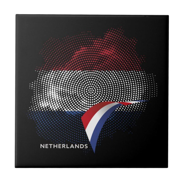 Netherlands flag ceramic tile (Front)
