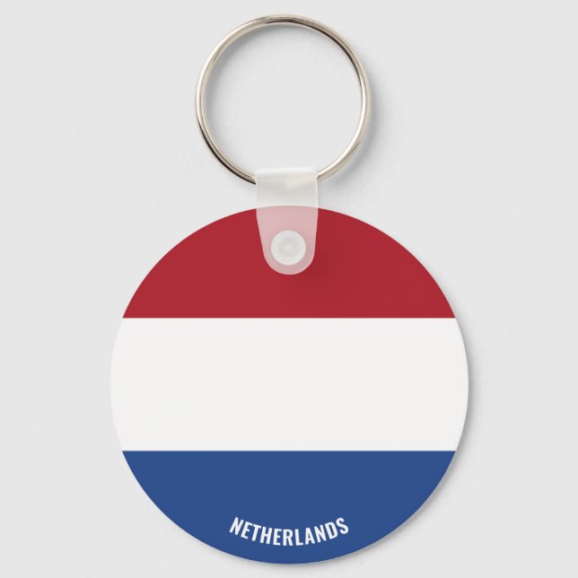 Netherlands Flag Charming Patriotic Key Ring (Front)
