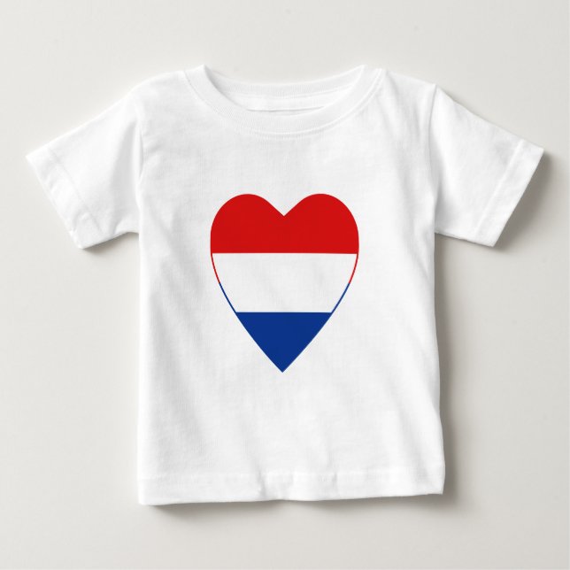 Netherlands Flag Heart T-Shirt (Front)