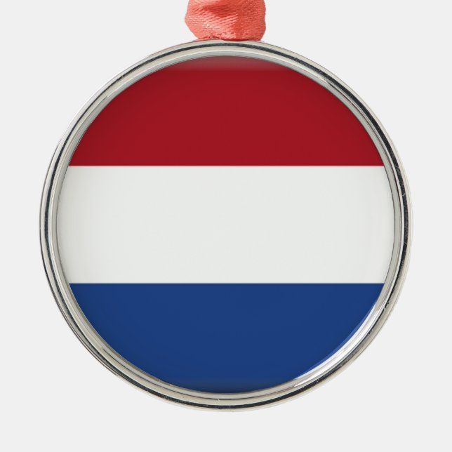 Netherlands Flag Metal Tree Decoration (Front)