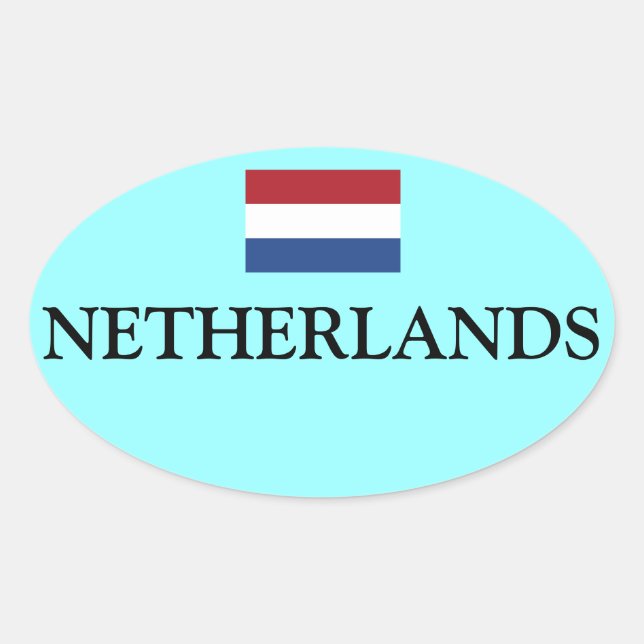 Netherlands Flag Oval Sticker Nederland Vlag Ovale (Front)