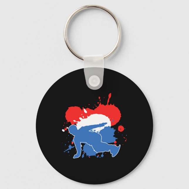Netherlands Flag Snowboarder - Dutch Snowboarding  Key Ring (Front)