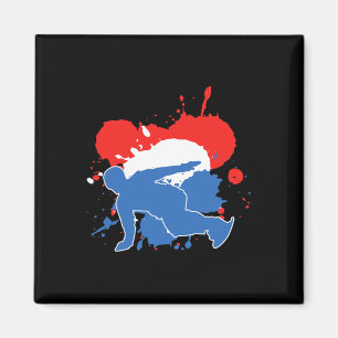 Netherlands Flag Snowboarder - Dutch Snowboarding Magnet