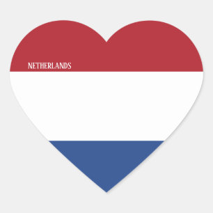 Netherlands Flag Splendid Patriotic Heart Sticker